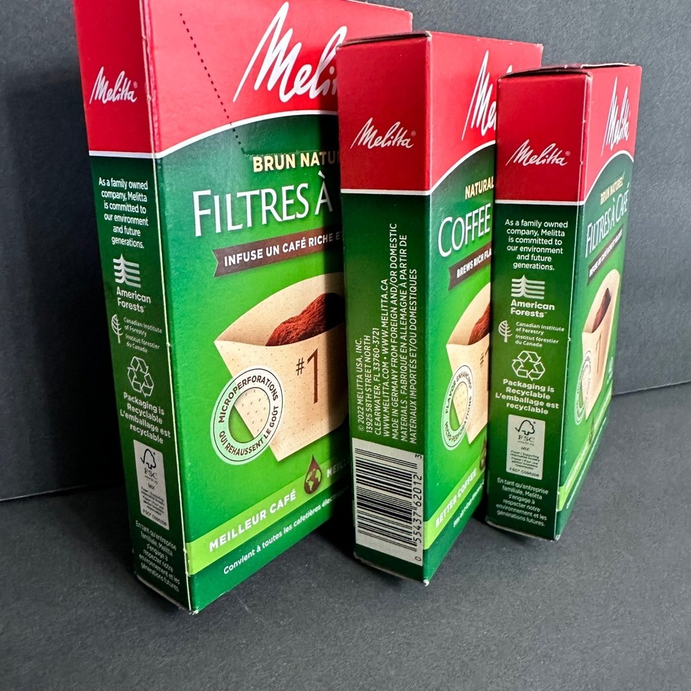 Melitta Coffee Filters #1 Natural Brown Cone 3 Pack 120 Count Total 62012 - Picture 4 of 5